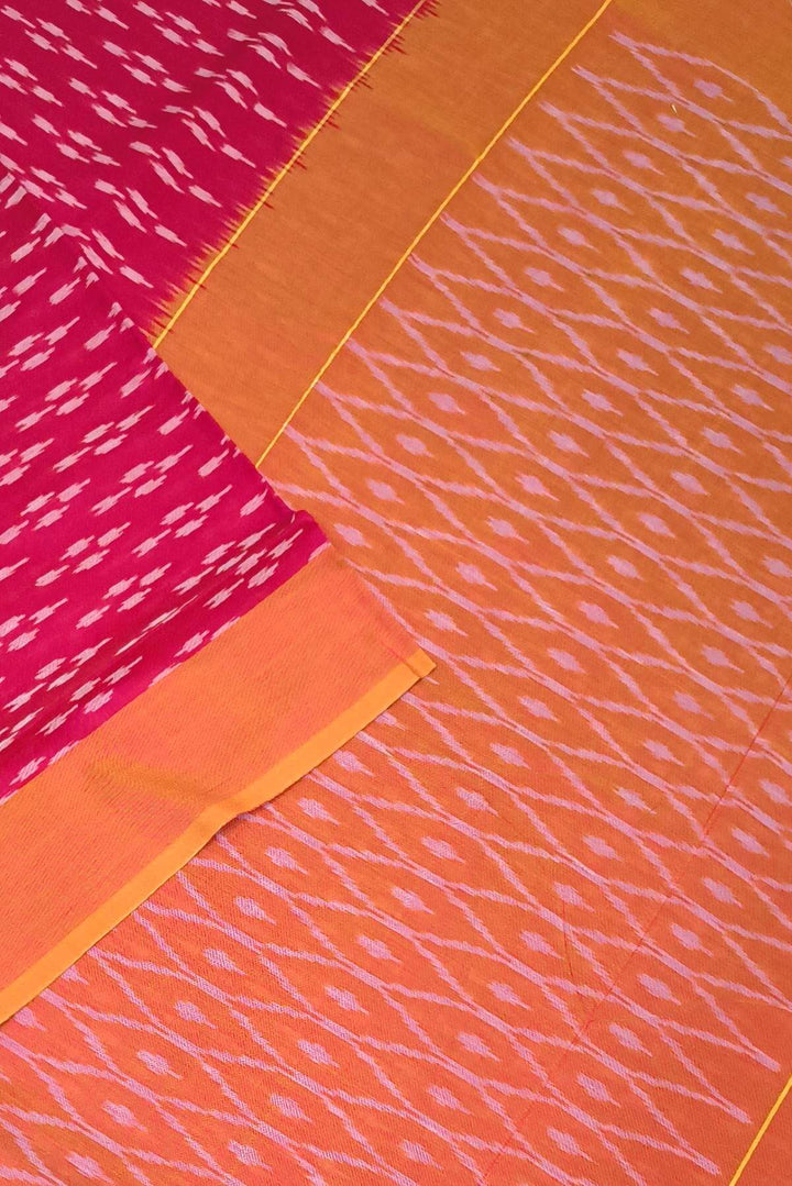 Ikkat pure cotton saree in pink
