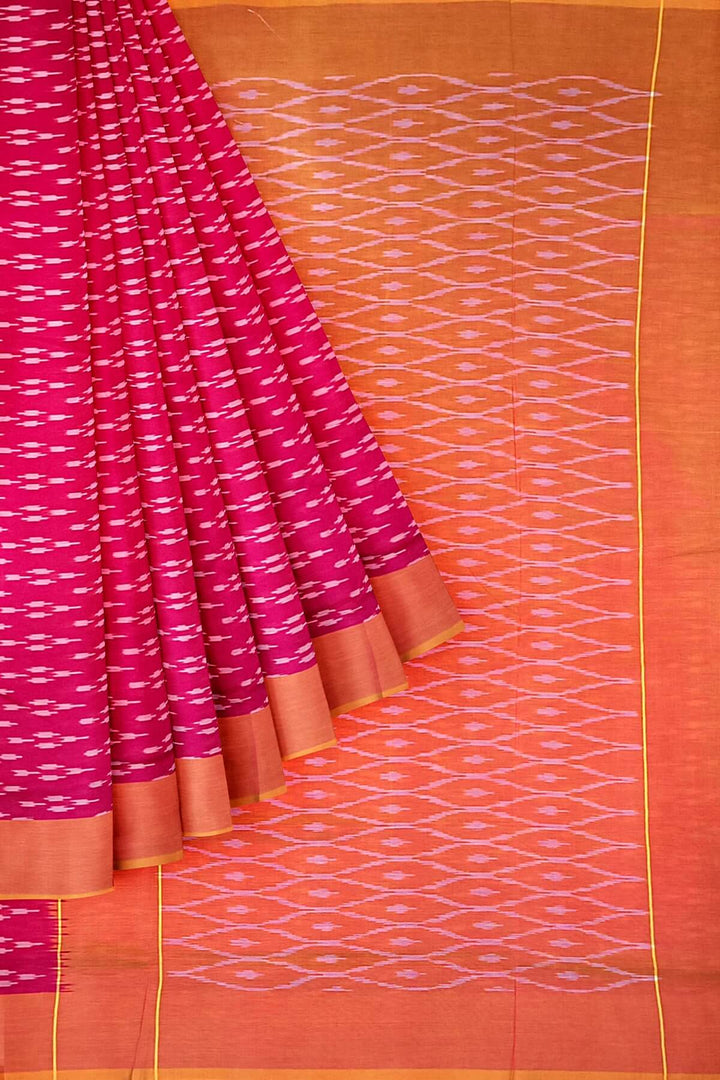 Ikkat pure cotton saree in pink