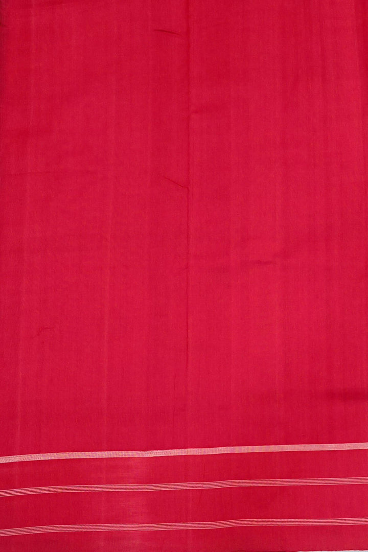 handwoven double ikkat telia  pure cotton saree in red
