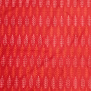 Handwoven Ikat pure silk fabric in reddish orange