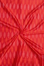 Handwoven Ikat pure silk fabric in reddish orange