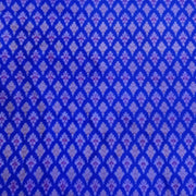 Handwoven Ikat pure silk fabric in blue in floral pattern