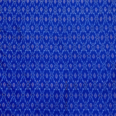 Handwoven Ikat pure silk fabric in blue