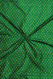 Handwoven Ikat pure silk fabric in green