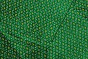 Handwoven Ikat pure silk fabric in green