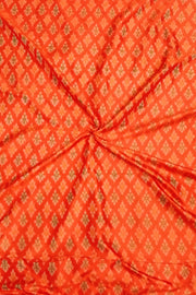 Handwoven Ikat pure silk fabric in orange