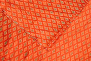 Handwoven Ikat pure silk fabric in orange