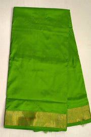 Kanchi pure silk saree in green  ( 9 yards)