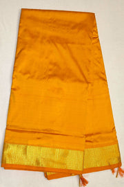 Kanchi pure silk saree in mustard  ( 9 yards)