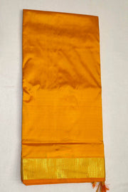 Kanchi pure silk saree in mustard  ( 9 yards)