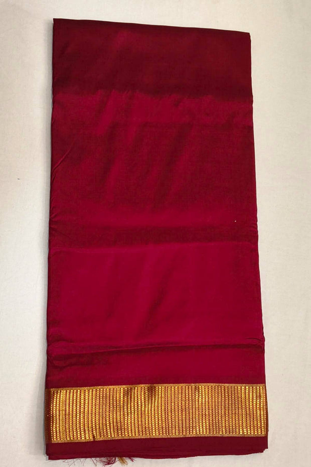 Kanchi pure silk saree in maroon  ( 9 yards)