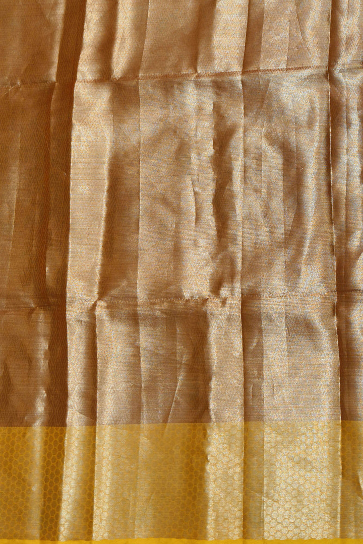 Muslin organza saree in red  & yellow  in jamdani weave