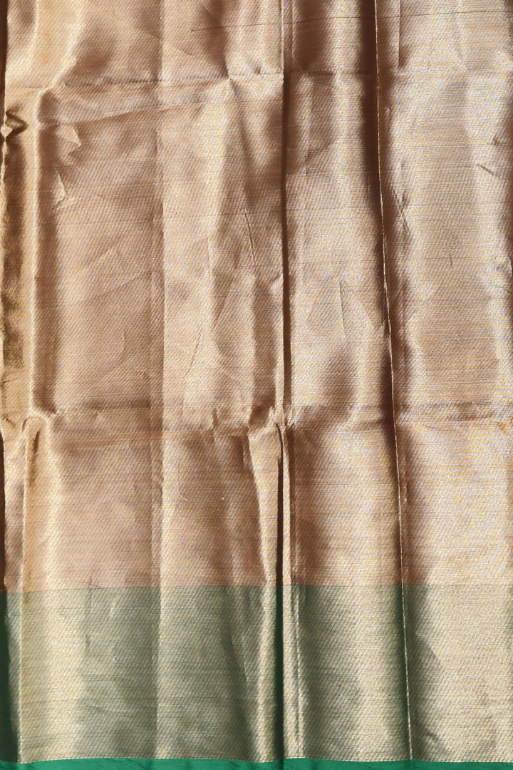 Muslin organza saree in pink  & green  in jamdani weave