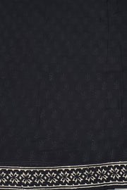 Jaipur mul cotton saree in black in floral pattern.