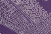 Jaipur mul cotton saree in purple in geometric pattern.