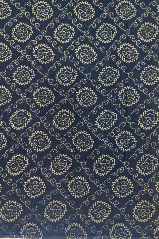 Jaipur mul cotton saree in blue  in Ajrakh  print