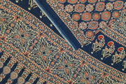 Jaipur mul cotton saree in blue  in Ajrakh  print
