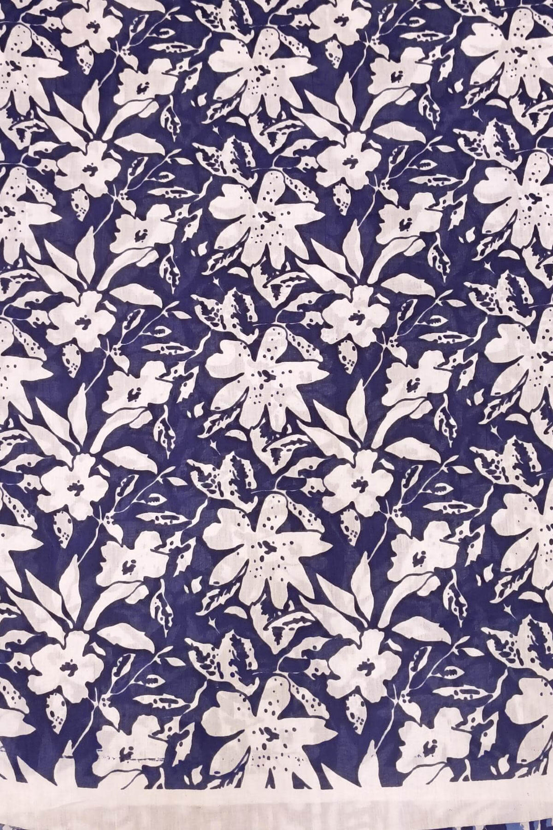 Jaipur mul cotton saree in indigo