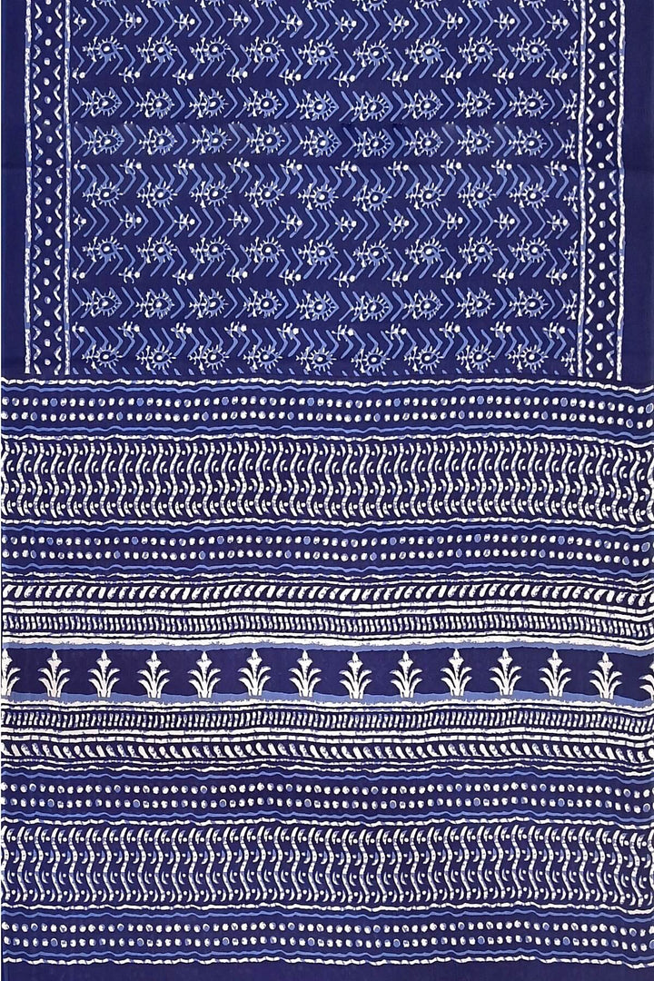 Jaipur mul cotton saree in indigo