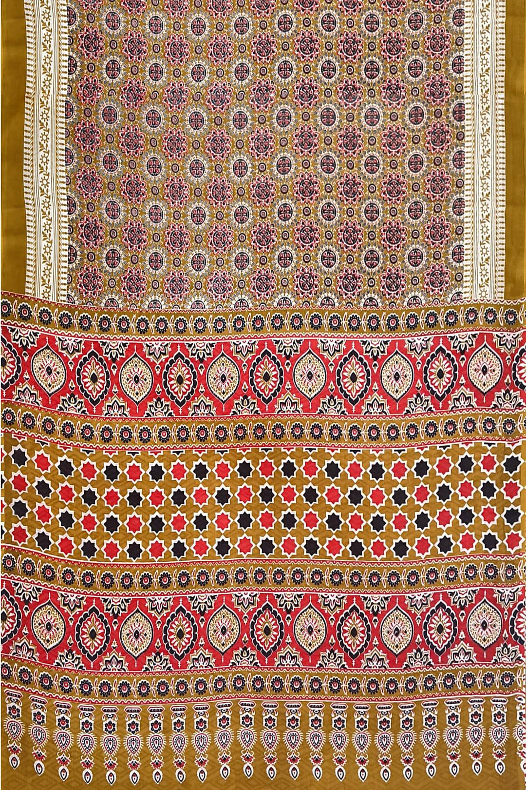 Jaipur mul cotton saree in mustard