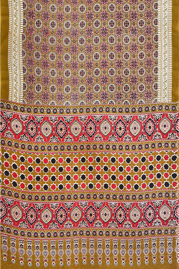 Jaipur mul cotton saree in mustard
