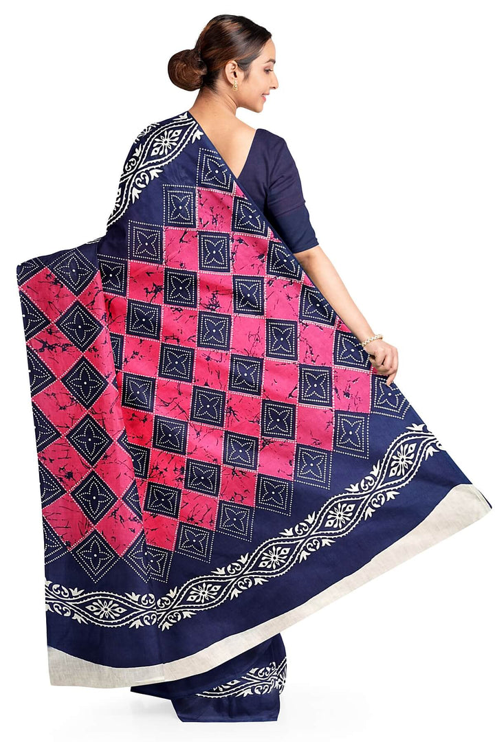 Jaipur mul cotton saree in pink