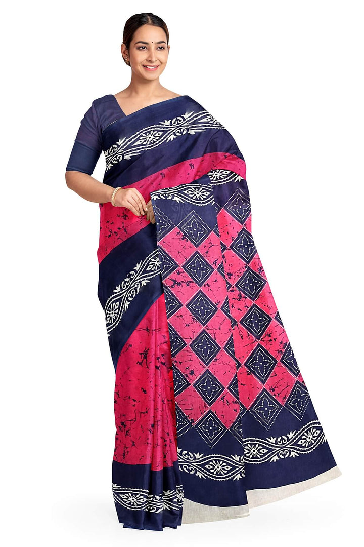 Jaipur mul cotton saree in pink