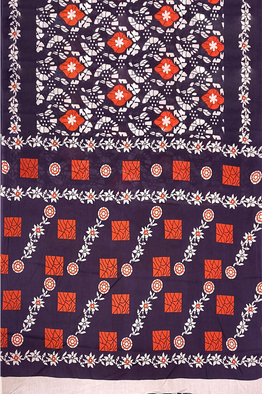 Jaipur  mul cotton saree  in navy blue