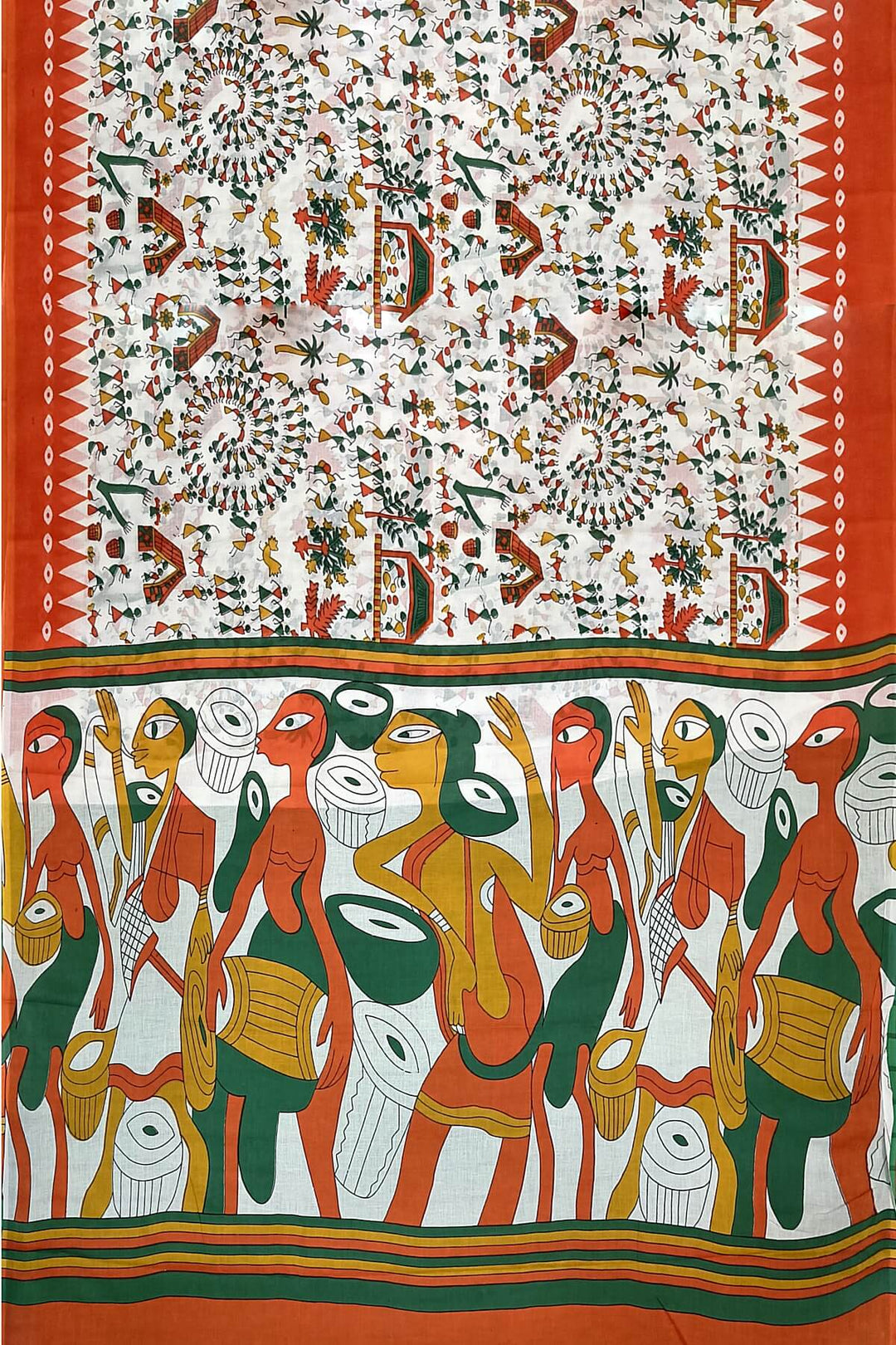 Jaipur mul cotton saree in off white