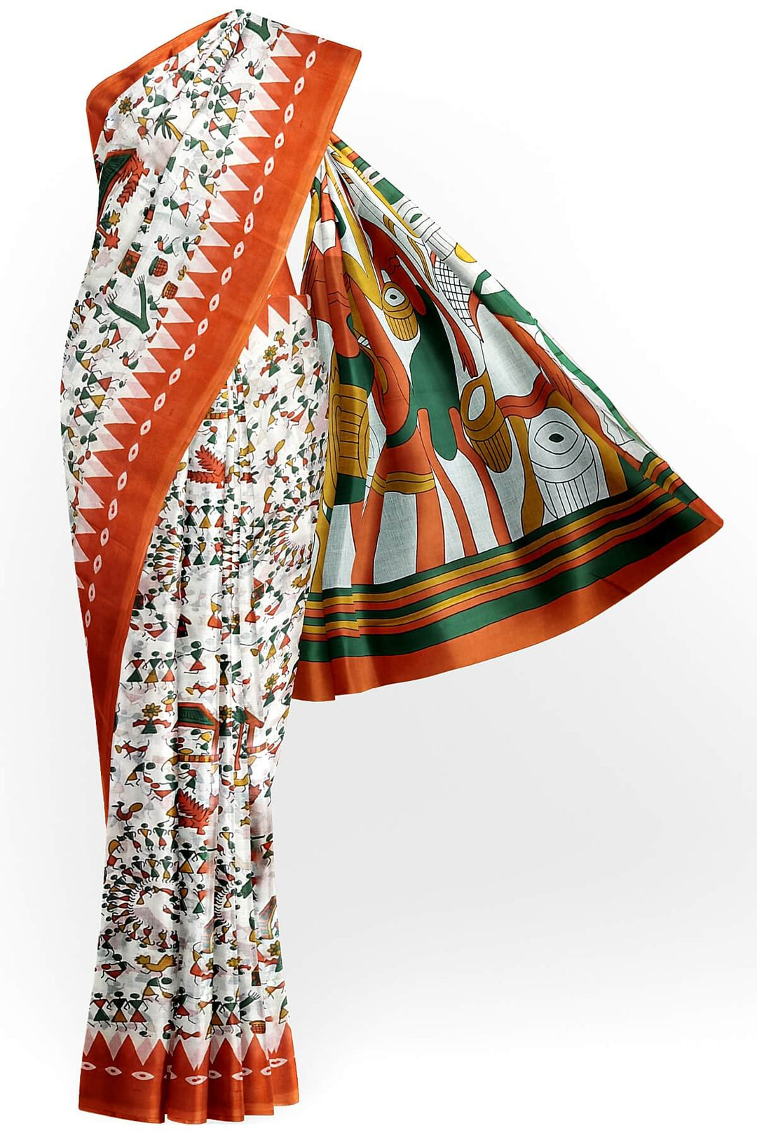 Jaipur mul cotton saree in off white