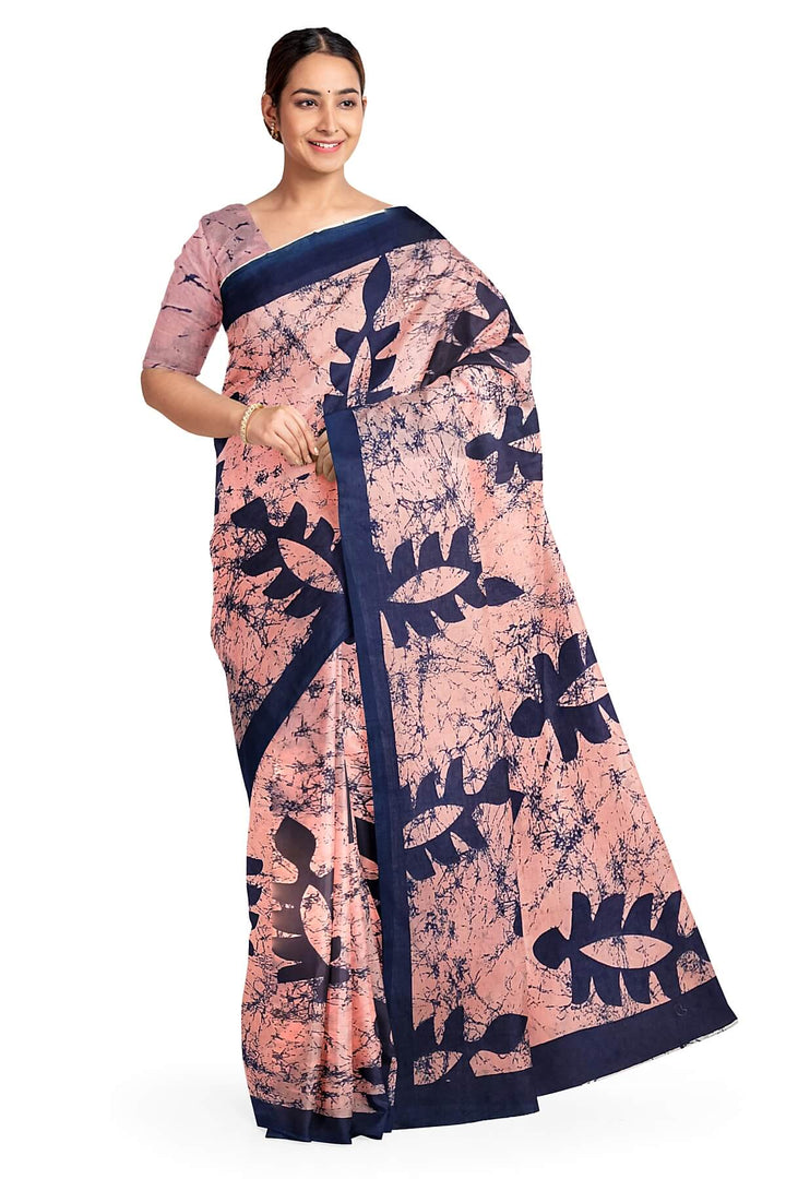 Jaipur mul cotton saree in blush  pink