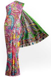 Hand painted kalamkari on Bangalore silk saree in pink