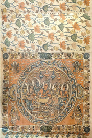 Hand painted pen kalamkari on light weight pure silk organza saree