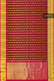 Handwoven Kanchi pure silk dupatta in maroon