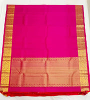 Handwoven Kanchi pure silk dupatta in pink with rich pallu & border