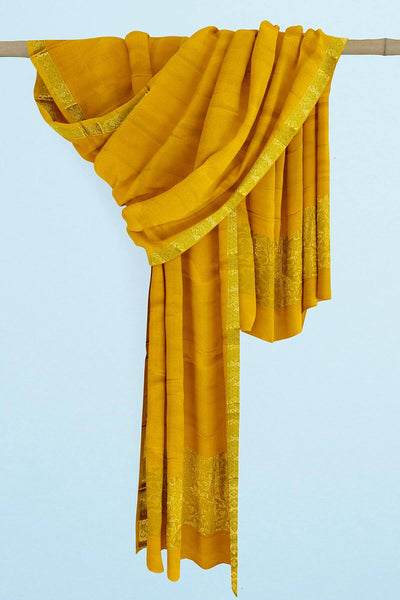 Kanchi pure silk dhavani / voni / chunni in yellow