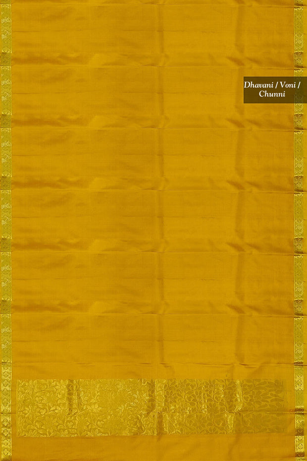 Kanchi pure silk dhavani / voni / chunni in yellow