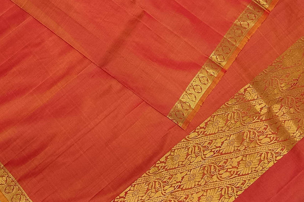 Kanchi pure silk dhavani / voni / chunni in mustard orange