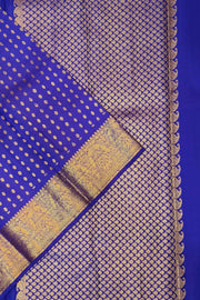 Kanchi pure silk dupatta in blue with rich pallu & border