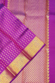 Kanchi pure silk dupatta in purple with rich pallu & border