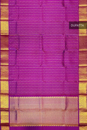 Kanchi pure silk dupatta in purple with rich pallu & border