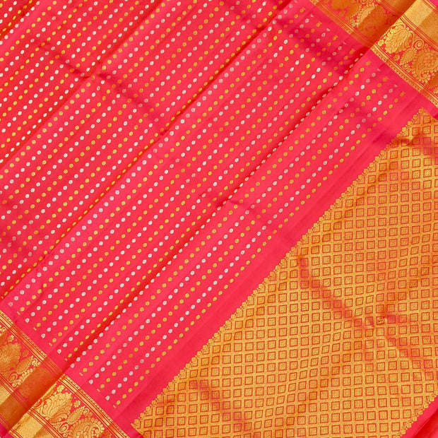 Kanchi pure silk dupatta in pink with rich pallu & border