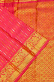 Kanchi pure silk dupatta in pink with rich pallu & border