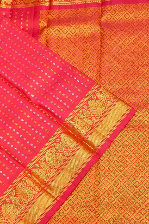 Kanchi pure silk dupatta in pink with rich pallu & border