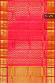 Kanchi pure silk dupatta in pink with rich pallu & border