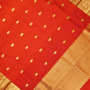 Kanchi pure silk dupatta in red with peacock  motifs
