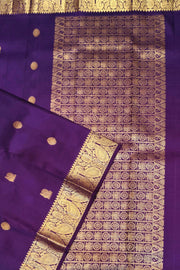 Kanchi pure silk dupatta in purple with peacock  motifs