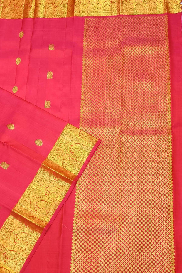 Kanchi pure silk dupatta in pink with peacock  motifs