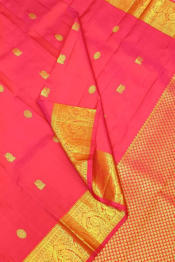 Kanchi pure silk dupatta in pink with peacock  motifs