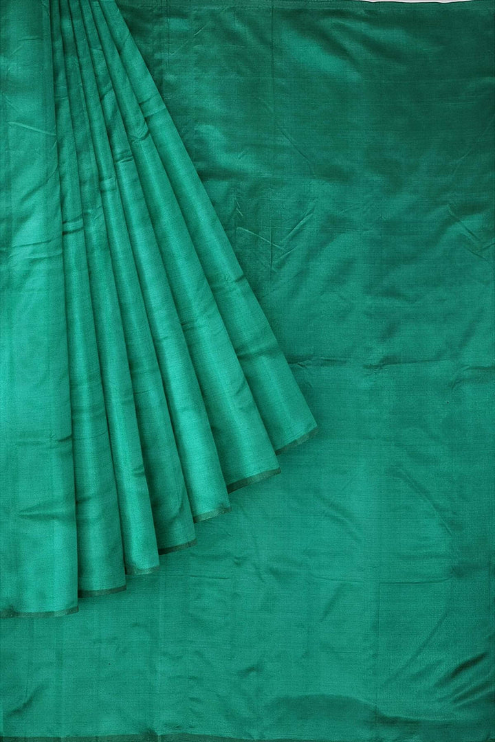 Kanchi soft silk saree in dark green